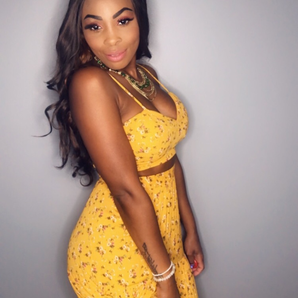 Floral Maxi Skirt with Matching Crop Top